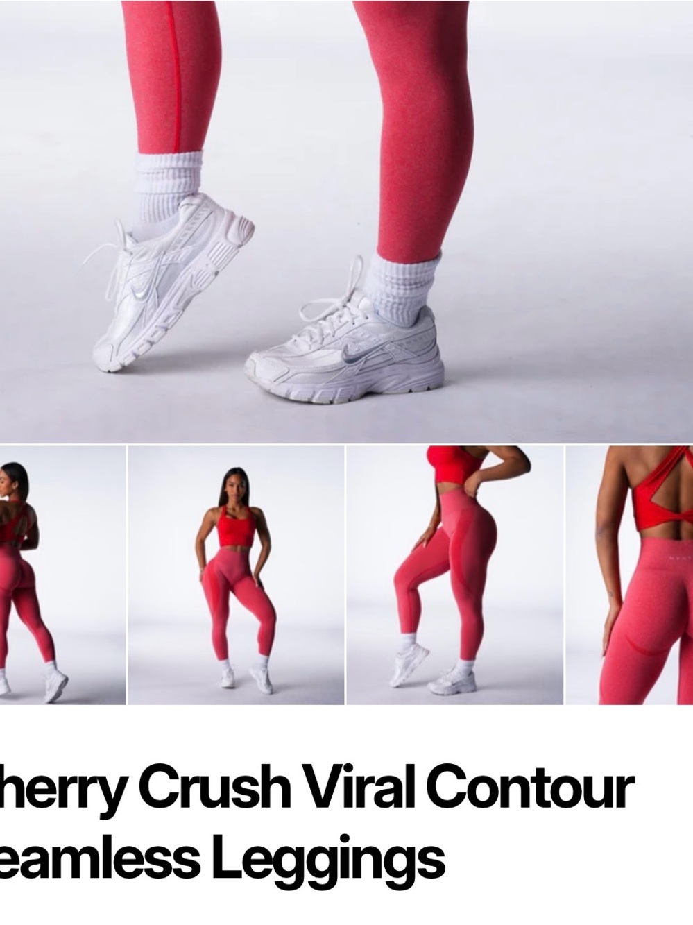NVGTN Cherry Crush Seamless Contour Leggings - Red Pink new with tag